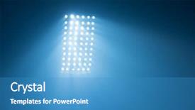  Presentation with blue lights - Beautiful slide deck featuring stadium lights reflectors against black backdrop and a teal colored foreground