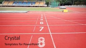  Presentation with stadium - Slide deck featuring stadium main stand and running background and a  colored foreground