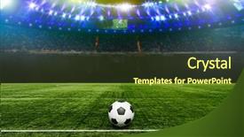  Presentation with stadium - Presentation theme enhanced with stadium night lit with green background and a tawny brown colored foreground