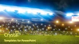  Presentation with football lights - Cool new presentation with stadium tribunes with fans shiny backdrop and a tawny brown colored foreground