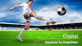  Presentation with football blue - PPT layouts consisting of stadium with blue sky background and a shamrock green colored foreground