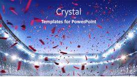  Presentation with crowd - Slides having stadium-with-fan-crowd-mixed background and a navy blue colored foreground