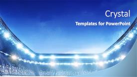  Presentation with crowd - Presentation enhanced with stadium-with-fan-crowd-mixed background and a royal blue colored foreground