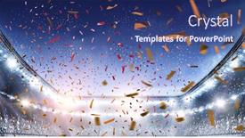  Presentation with stadium - PPT layouts enhanced with stadium-with-fan-crowd-mixed background and a ocean colored foreground