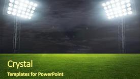  Presentation with sports fans - Cool new slide set with stadium with fans the night backdrop and a tawny brown colored foreground