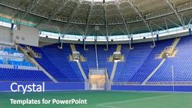  Presentation with stadium - PPT layouts featuring stadium background and a cobalt blue colored foreground