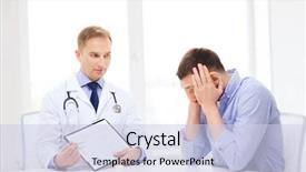  Presentation with medical clipboard - Presentation consisting of depressive medical staff - healthcare and medicine concept background and a sky blue colored foreground