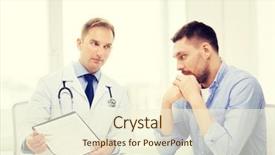  Presentation with medical clipboard - Presentation enhanced with depressive medical staff - healthcare and medicine concept background and a  colored foreground