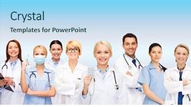  Presentation with modern medicine cardiology concept mixed - Audience pleasing theme consisting of hospital staff - healthcare and medicine concept backdrop and a light blue colored foreground