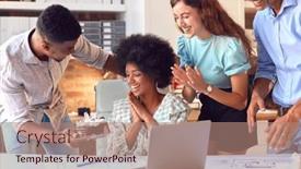  Presentation with architects - Presentation enhanced with staff-celebrating-birthday-of-female background and a coral colored foreground