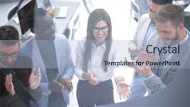  Presentation with successful - Cool new PPT layouts with staff culture - close up a group backdrop and a light blue colored foreground