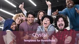  Presentation with business success - Amazing PPT theme having staff development - portrait of young excited multiethnics backdrop and a tawny brown colored foreground