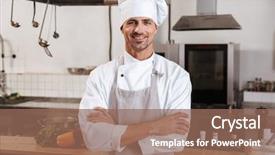  Presentation with pink and white roses shabby chic country - Audience pleasing presentation theme consisting of staff dinner - image of caucasian male chief backdrop and a coral colored foreground