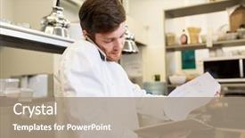  Presentation with restaurant kitchen - Presentation theme with staff list - cooking profession and people concept background and a  colored foreground