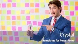  Presentation with young man and a woman - Amazing theme having staff list - young handsome man in conflicting backdrop and a ocean colored foreground