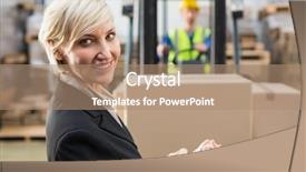  Presentation with free warehouse - Theme having staff manual - warehouse manager writing on clipboard background and a coral colored foreground