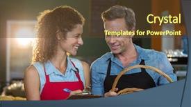  Presentation with maintain - Theme having staff members maintain records background and a tawny brown colored foreground