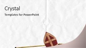  Presentation with gifts - Beautiful PPT theme featuring staff of saint nicholas backdrop and a white colored foreground