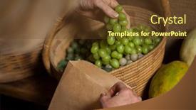  Presentation with grape vine black grapes - PPT layouts with staff-packing-grapes-in-paper background and a tawny brown colored foreground