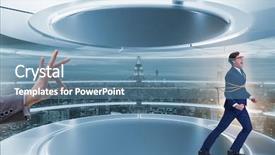  Presentation with staff - Colorful slide deck enhanced with staff retention concept with employee backdrop and a teal colored foreground