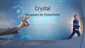  Presentation with staff - Slides having staff retention concept with employee background and a light blue colored foreground