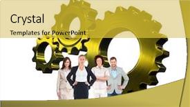  Presentation with cctv camera security system business - Theme featuring staff rotation - business team looking at camera background and a yellow colored foreground