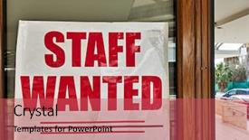  Presentation with job vacancy - Slides featuring staff wanted - job vacancy advertisement background and a red colored foreground