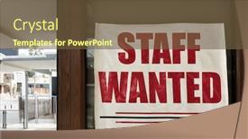  Presentation with job vacancy - Slide deck enhanced with staff-wanted-job-vacancy-notice background and a tawny brown colored foreground