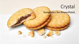  Presentation with staffing - Slides with staffing - tasty cookies with crumbs background and a blonde colored foreground