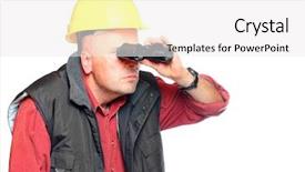  Presentation with construction company - Amazing slide set having staffing employee - personal manager or construction leader backdrop and a white colored foreground