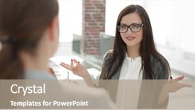  Presentation with business remote work - Colorful PPT layouts enhanced with staffing jobs - business woman talking backdrop and a coral colored foreground