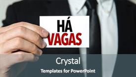  Presentation with job - Beautiful presentation design featuring staffing jobs - job openings in portuguese backdrop and a ocean colored foreground