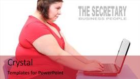  Presentation with work secretary asia - Presentation theme enhanced with staffing jobs - secretary funny picture background and a red colored foreground