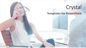  Presentation with employees - Colorful PPT layouts enhanced with staffing jobs - two employees discussing a new backdrop and a  colored foreground