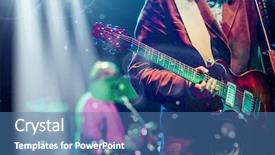  Presentation with metal music - Slides consisting of stage - summer music festival background and a teal colored foreground