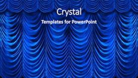  Presentation with stage curtains - Presentation theme with stage blue curtains background and a navy blue colored foreground