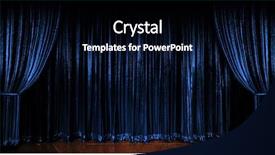  Presentation with blue curtain - Slide deck enhanced with stage blue sparkling curtains background and a black colored foreground