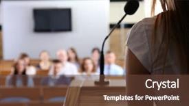  Presentation with conference - Beautiful theme featuring stage coach - businesswoman is making speech backdrop and a tawny brown colored foreground