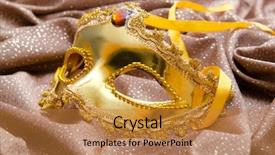  Presentation with curtain - Slides enhanced with stage curtain white - golden mask on the satin background and a  colored foreground