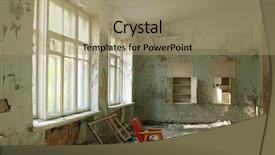  Presentation with abandoned - Slide deck having dungeon - abandoned room background and a coral colored foreground