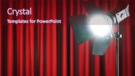  Presentation with curtains - Slides with movie spotlight - curtains and projector lights wtih background and a tawny brown colored foreground