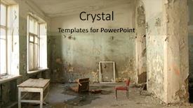  Presentation with abandoned - PPT layouts featuring abandonned building - old abandoned hall background and a coral colored foreground