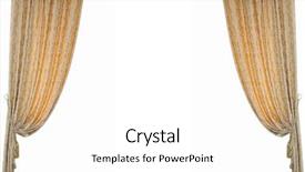  Presentation with curtain - PPT theme consisting of fancy frame - theatrical curtain isolated on white background and a white colored foreground