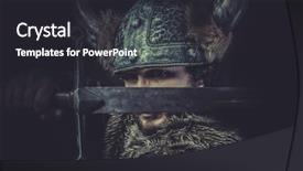  Presentation with warrior - Presentation consisting of stage fear - leadership viking warrior background and a dark gray colored foreground
