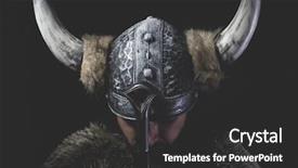  Presentation with murderer - Slide set featuring stage fear - murderer viking warrior with iron background and a dark gray colored foreground