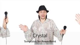  Presentation with music microphone radio mic retro - Audience pleasing PPT layouts consisting of stage fear - young man singing with microphone backdrop and a light gray colored foreground