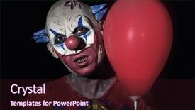  Presentation with evil - PPT theme featuring stage fright - closeup of a scary evil background and a wine colored foreground