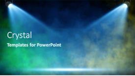  Presentation with stage - PPT theme having stage-light-with-colored-spotlights background and a ocean colored foreground