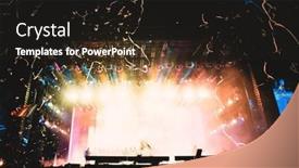  Presentation with live music concert - Slide set with stage-lights-live-concert-summer background and a dark gray colored foreground