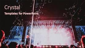  Presentation with live music concert - PPT layouts featuring stage-lights-live-concert-summer background and a wine colored foreground